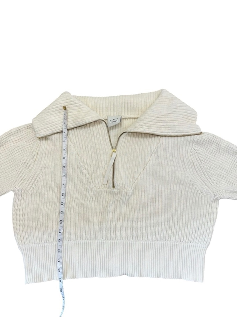 Varley Mentone Half-Zip Knit Pullover in Egret - Picture 9 of 9